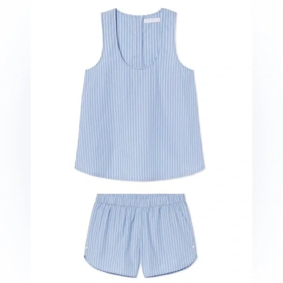 LAKE Other - LAKE size medium blue and white striped pajamas with back button detail